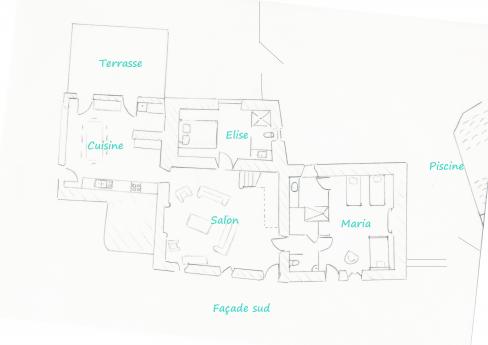 plan du rez-de-chaussée du gite